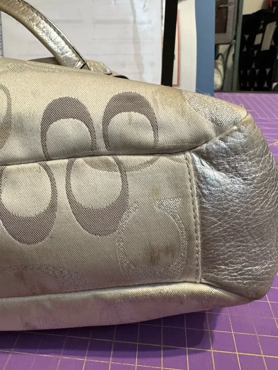 Coach Gallery Optic Silver Signature Jacquard Tote Project Bag - Picture 6 of 11